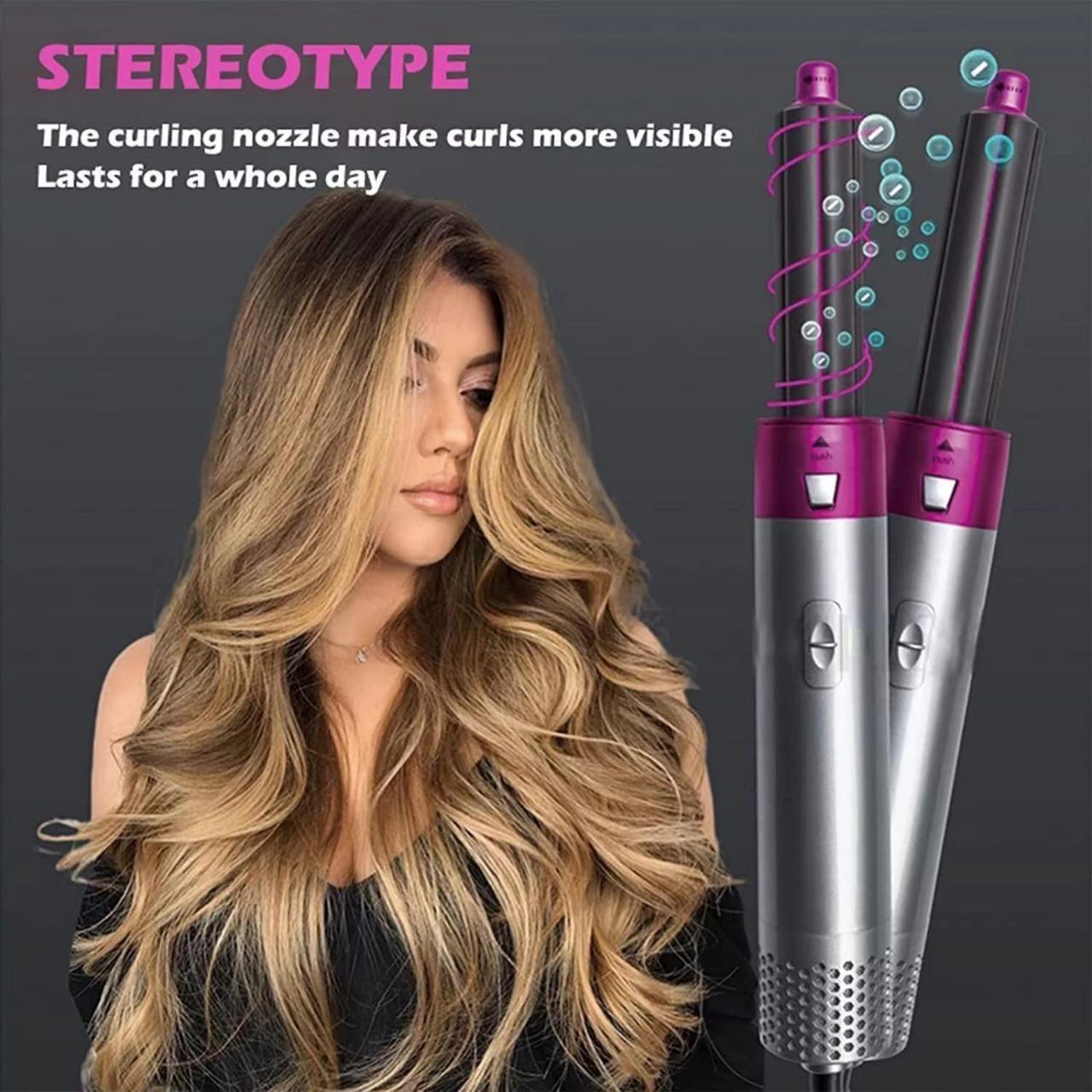 ALLTROVES 5 in 1 Multifunctional Hair Dryer Styling Tool, Detachable 5-in-1 Multi-Head Hot Air Comb, The Negative Ion Automatic Suction Hair Curler