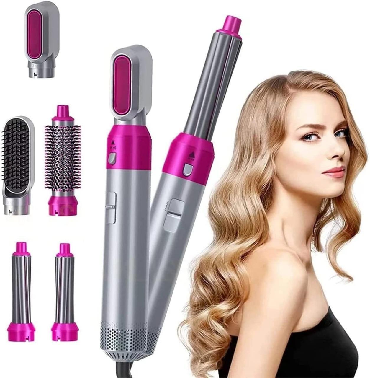 ALLTROVES 5 in 1 Multifunctional Hair Dryer Styling Tool, Detachable 5-in-1 Multi-Head Hot Air Comb, The Negative Ion Automatic Suction Hair Curler