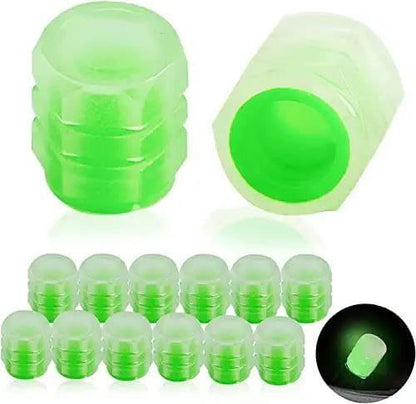 ALLTROVES Universal Fluorescent Car Tire Valve Caps (Pack of 4)