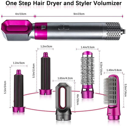 ALLTROVES 5 in 1 Multifunctional Hair Dryer Styling Tool, Detachable 5-in-1 Multi-Head Hot Air Comb, The Negative Ion Automatic Suction Hair Curler