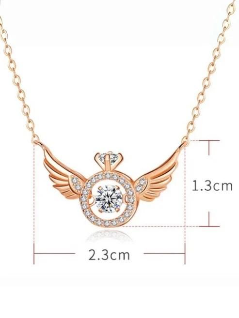 ALLTROVES Rose Gold Angel Wings Pendant Chain